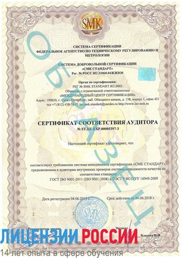 Образец сертификата соответствия аудитора №ST.RU.EXP.00005397-3 Дзержинский Сертификат ISO/TS 16949